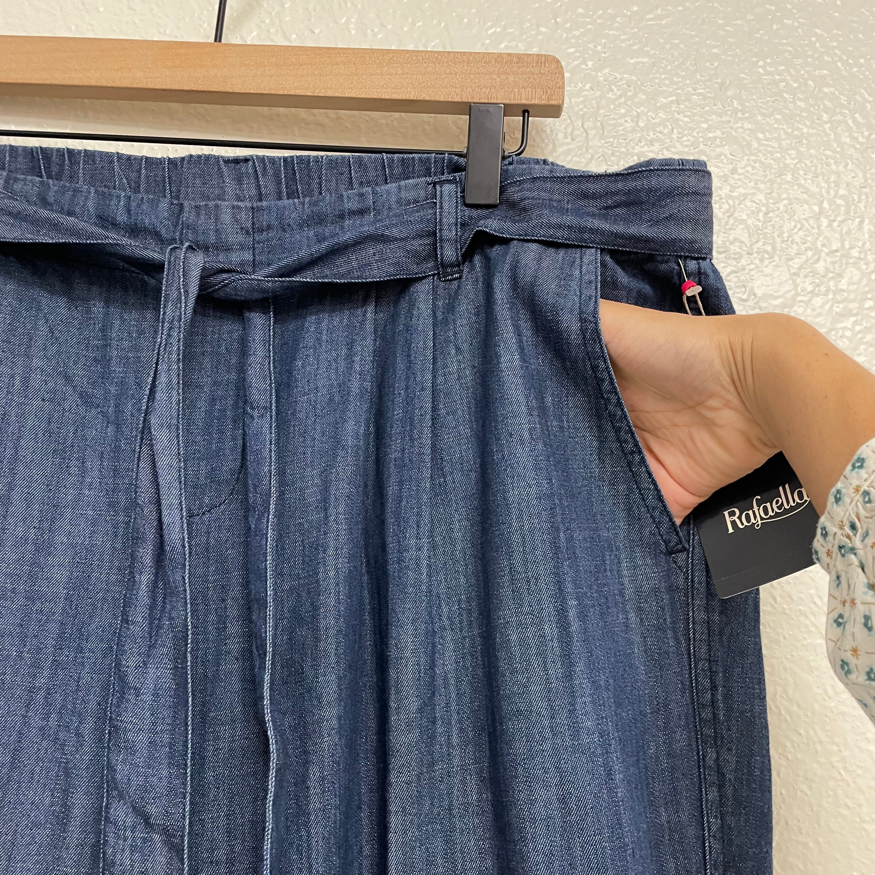 Chambray Belted Pants