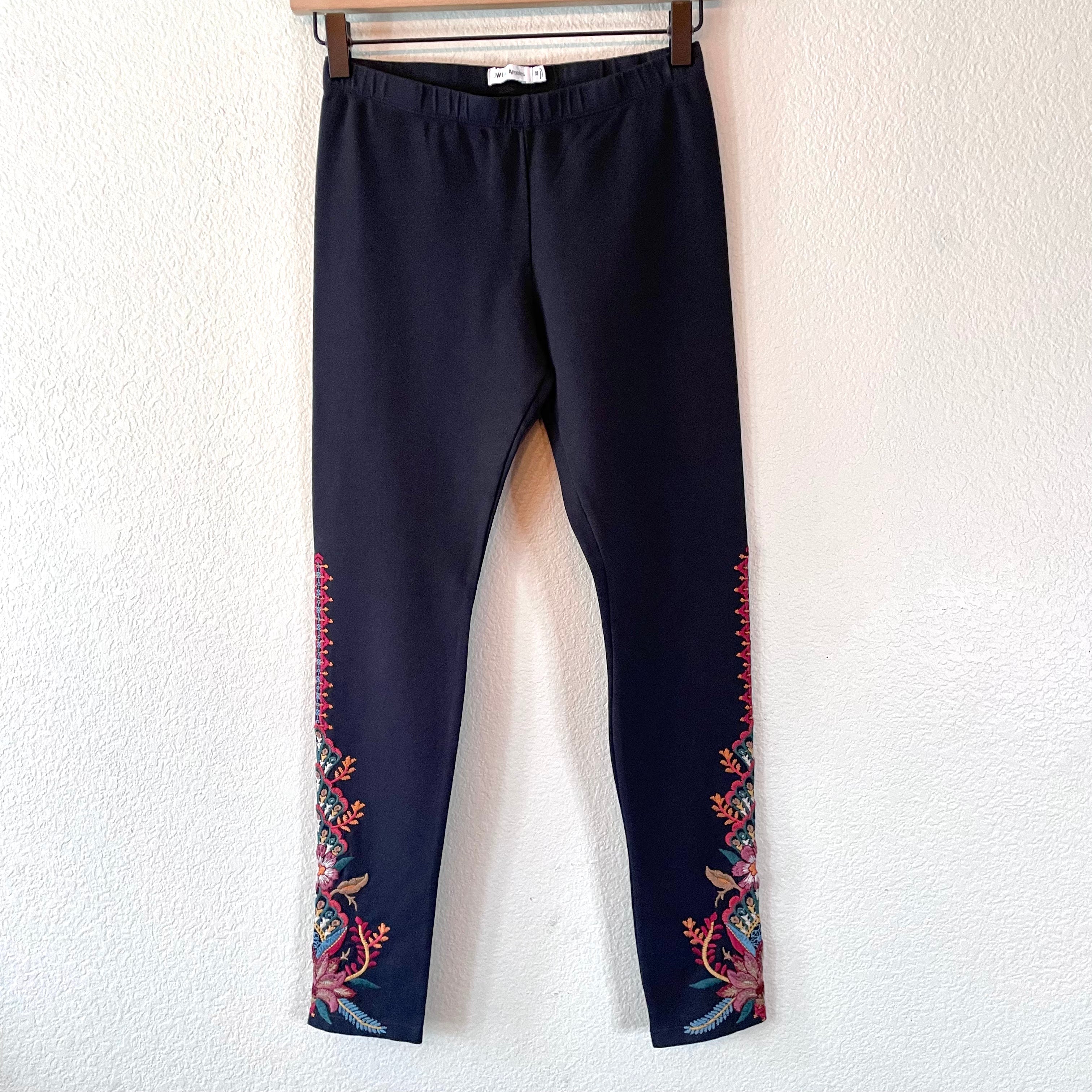 Embroidered Floral Leggings