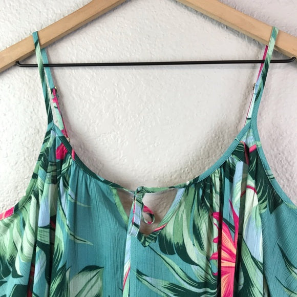 Tropical Cold Shoulder Top