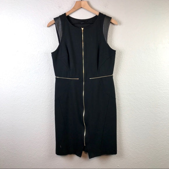 Exposed Zipper Faux Leather Dress