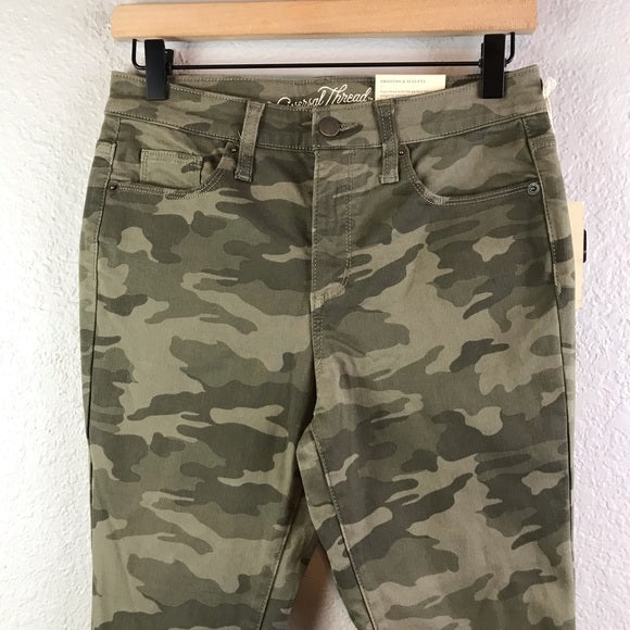 High Rise Skinny Crop Camo Jeans