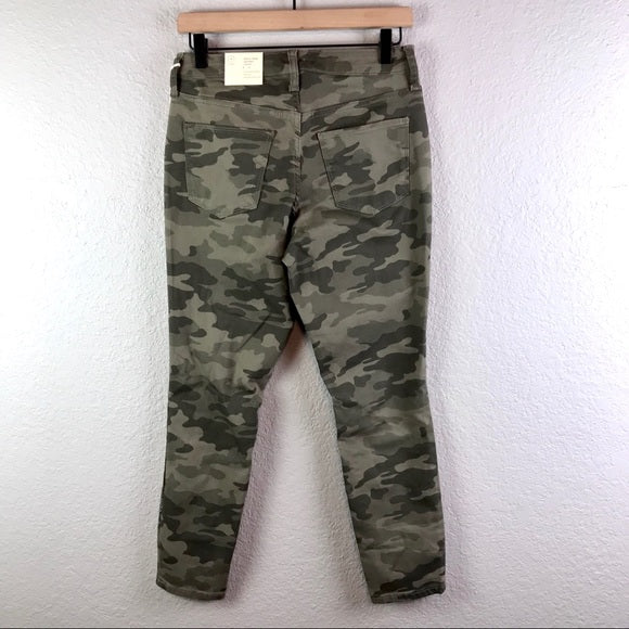 High Rise Skinny Crop Camo Jeans