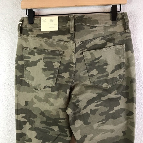 High Rise Skinny Crop Camo Jeans