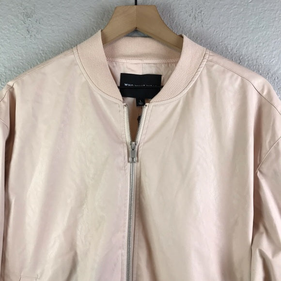 Faux Leather Bomber Jacket