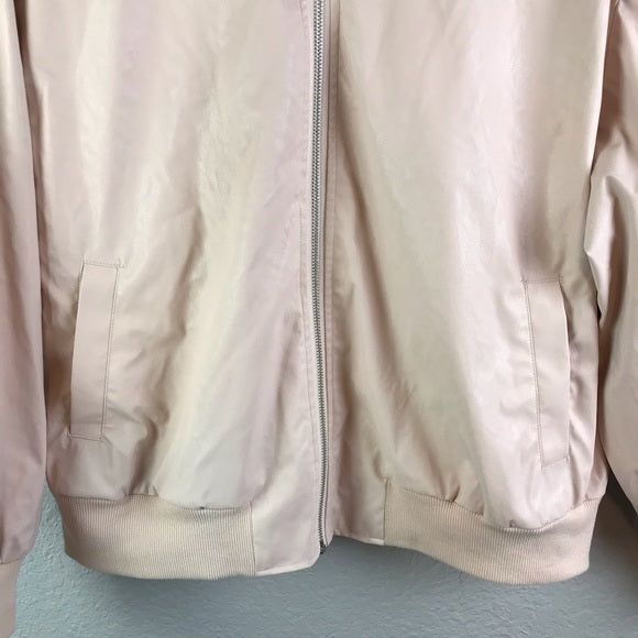 Faux Leather Bomber Jacket