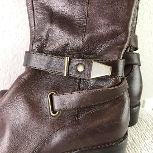 Leather Ankle Wrap Boots