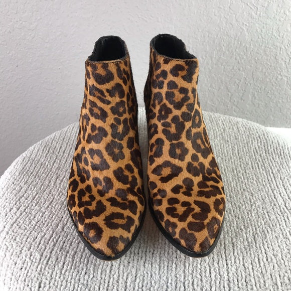 Leopard Calf Hair Booties