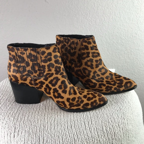 Leopard Calf Hair Booties