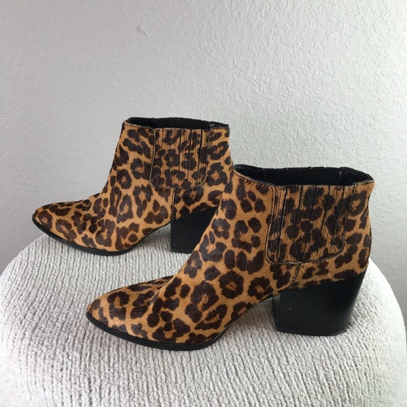 Leopard Calf Hair Booties