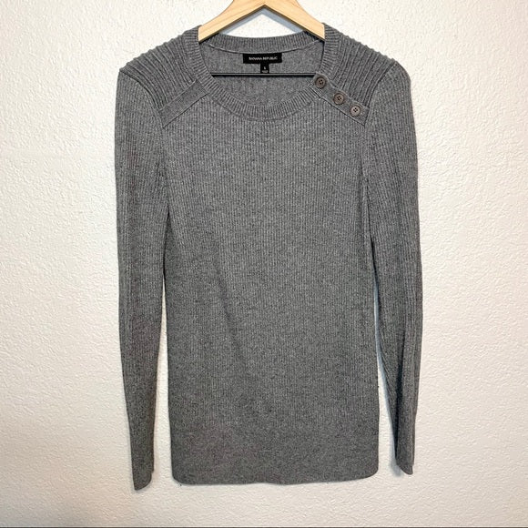 Button Shoulder Sweater