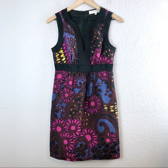 Floral Silk V-Neck Dress