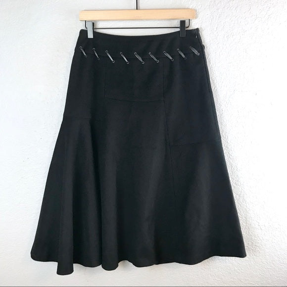 Wool Cashmere Blend Midi Skirt