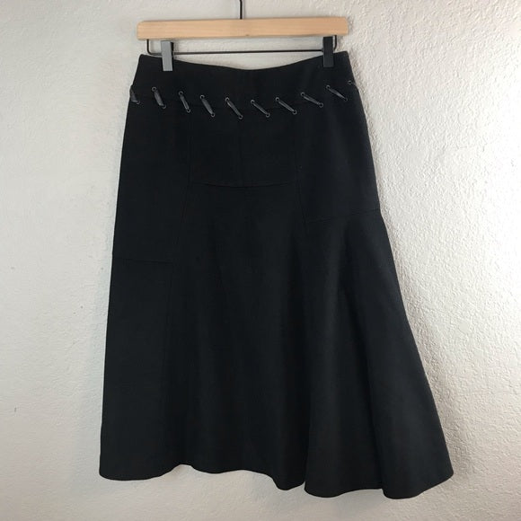 Wool Cashmere Blend Midi Skirt