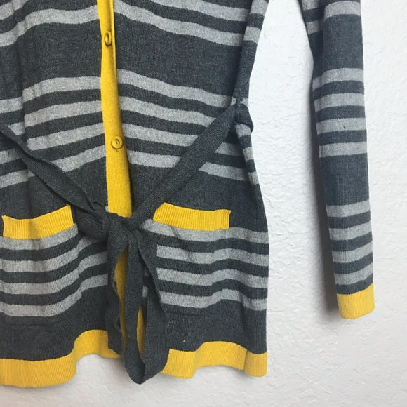 Striped Belted Cardigan