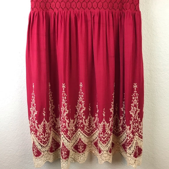 Embroidered Lace Back Dress