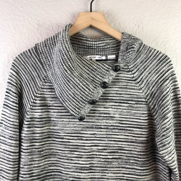 Striped Cowl Tunic Sweater