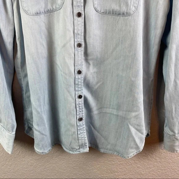 Chambray Button Front Top