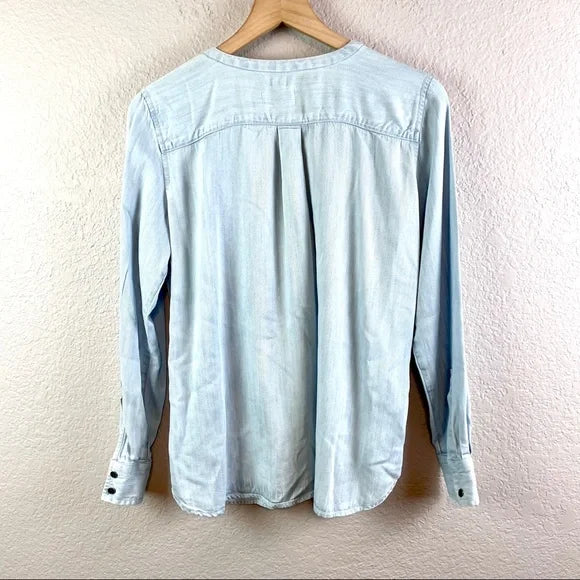 Chambray Button Front Top