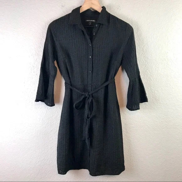 Bell Sleeve Button Down Dress