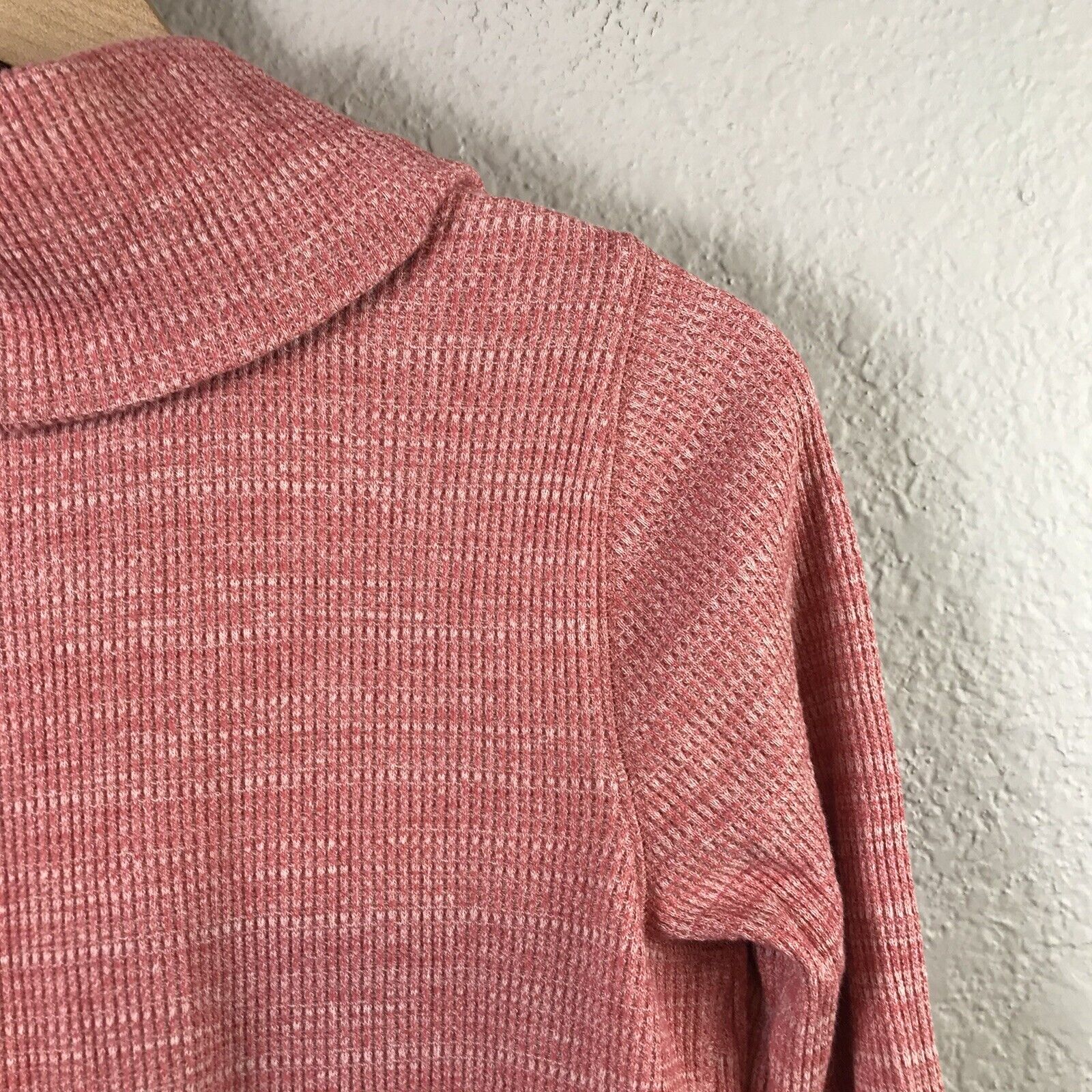 Cowl Neck Waffle Knit Top