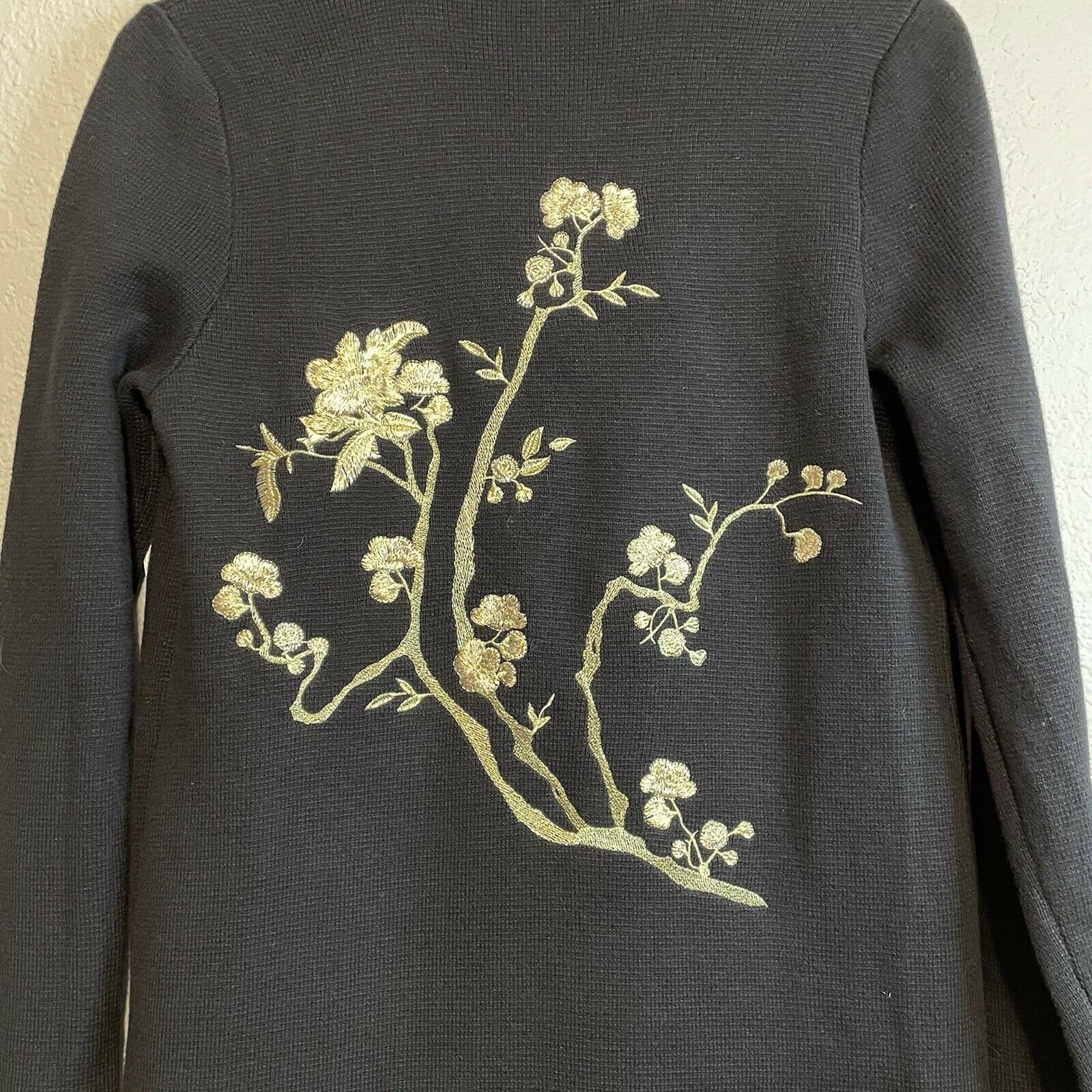 Floral Embroidered Knit Cardigan