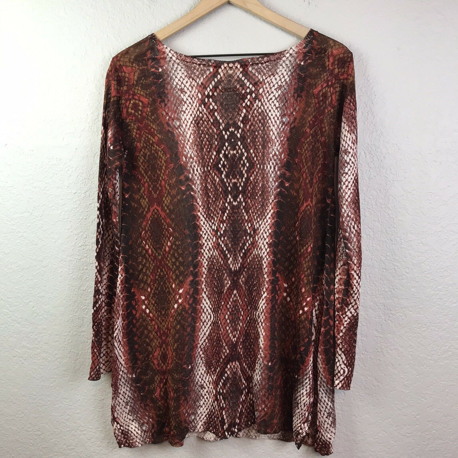 Snakeskin Print Embellished Tunic