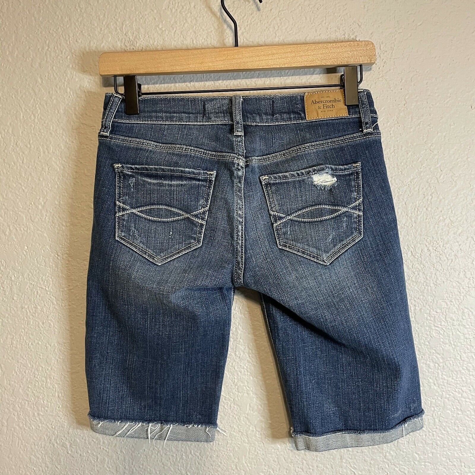 Distressed Bermuda Jean Shorts