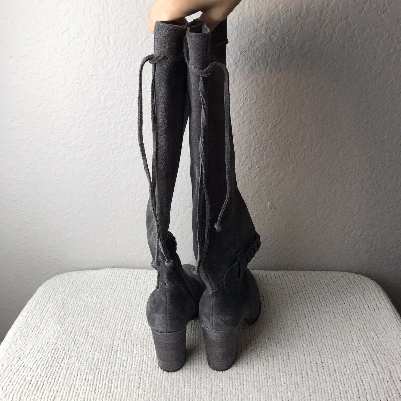 Braided Suede Tall Boots