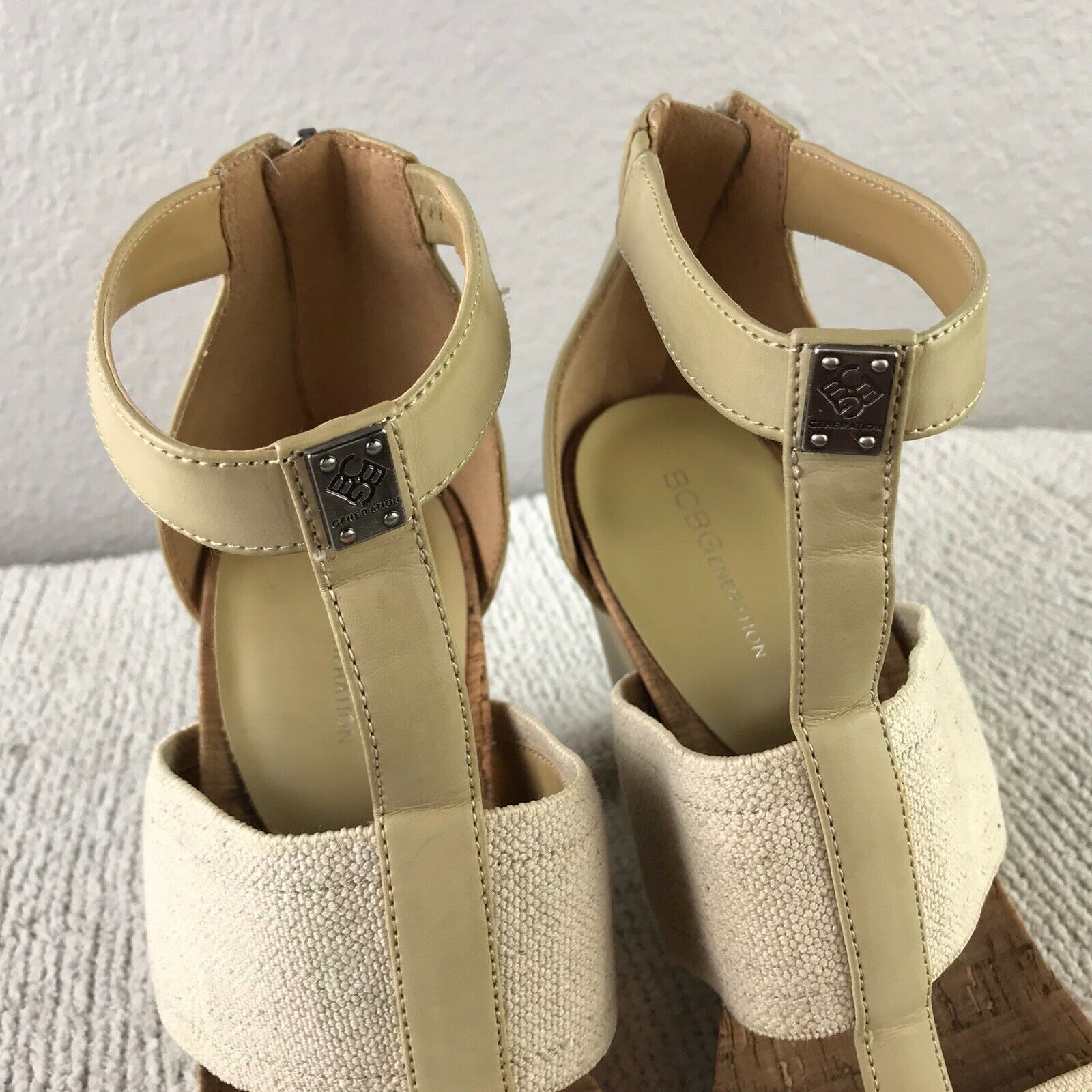 Canvas Strappy Wedge Sandals