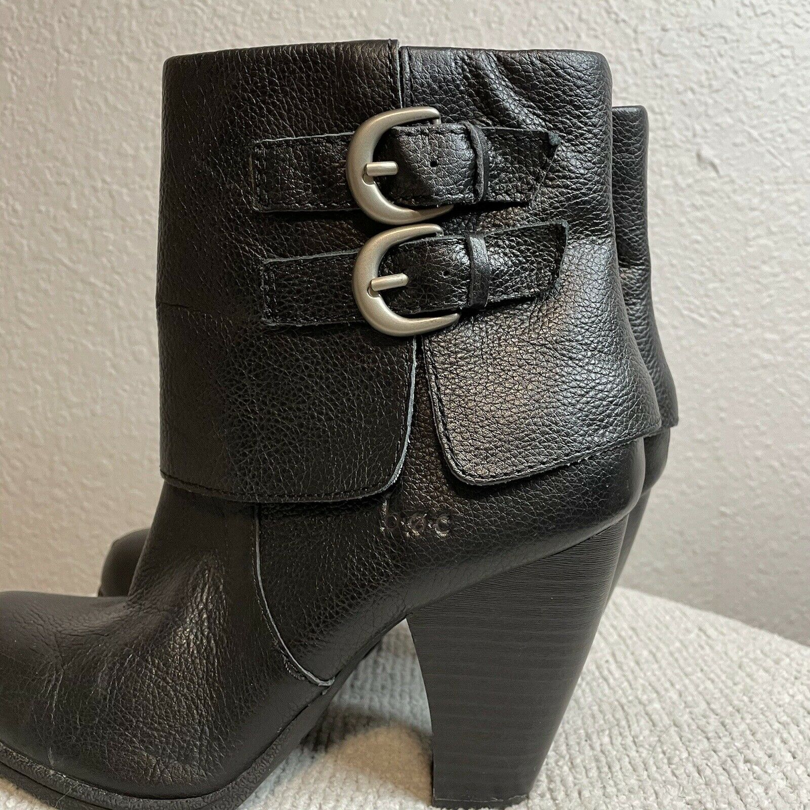 Pebbled Leather Heeled Boots