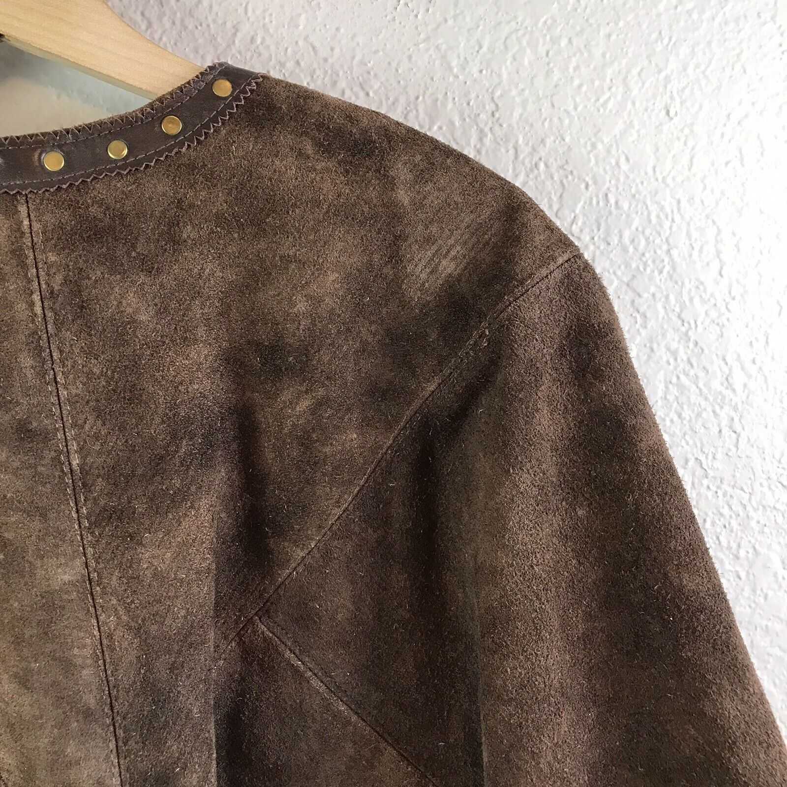 Brown Leather Bronze Rivet Cape