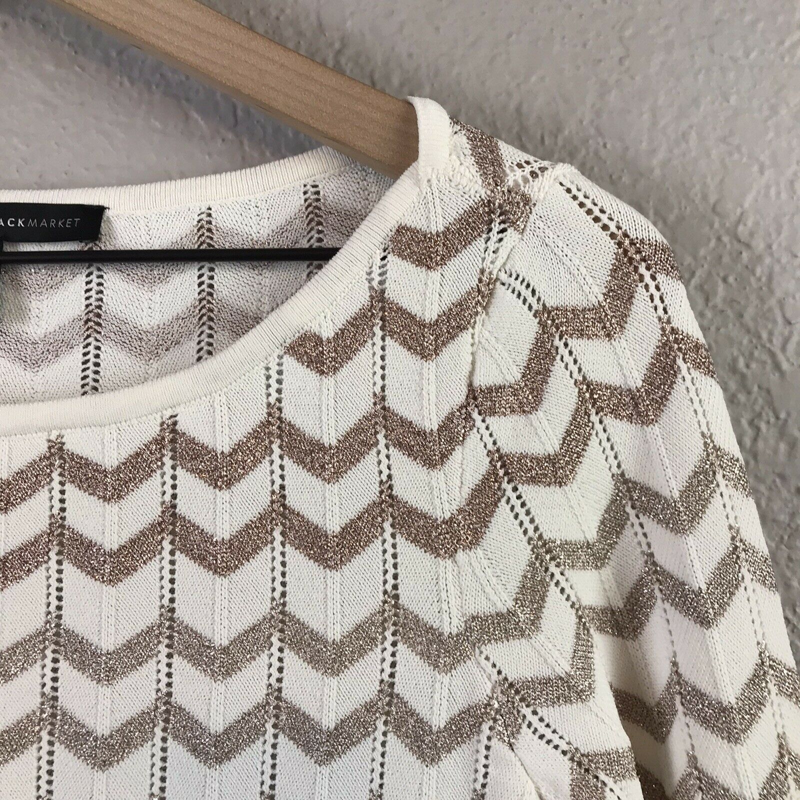 Metallic Chevron Knit Sweater