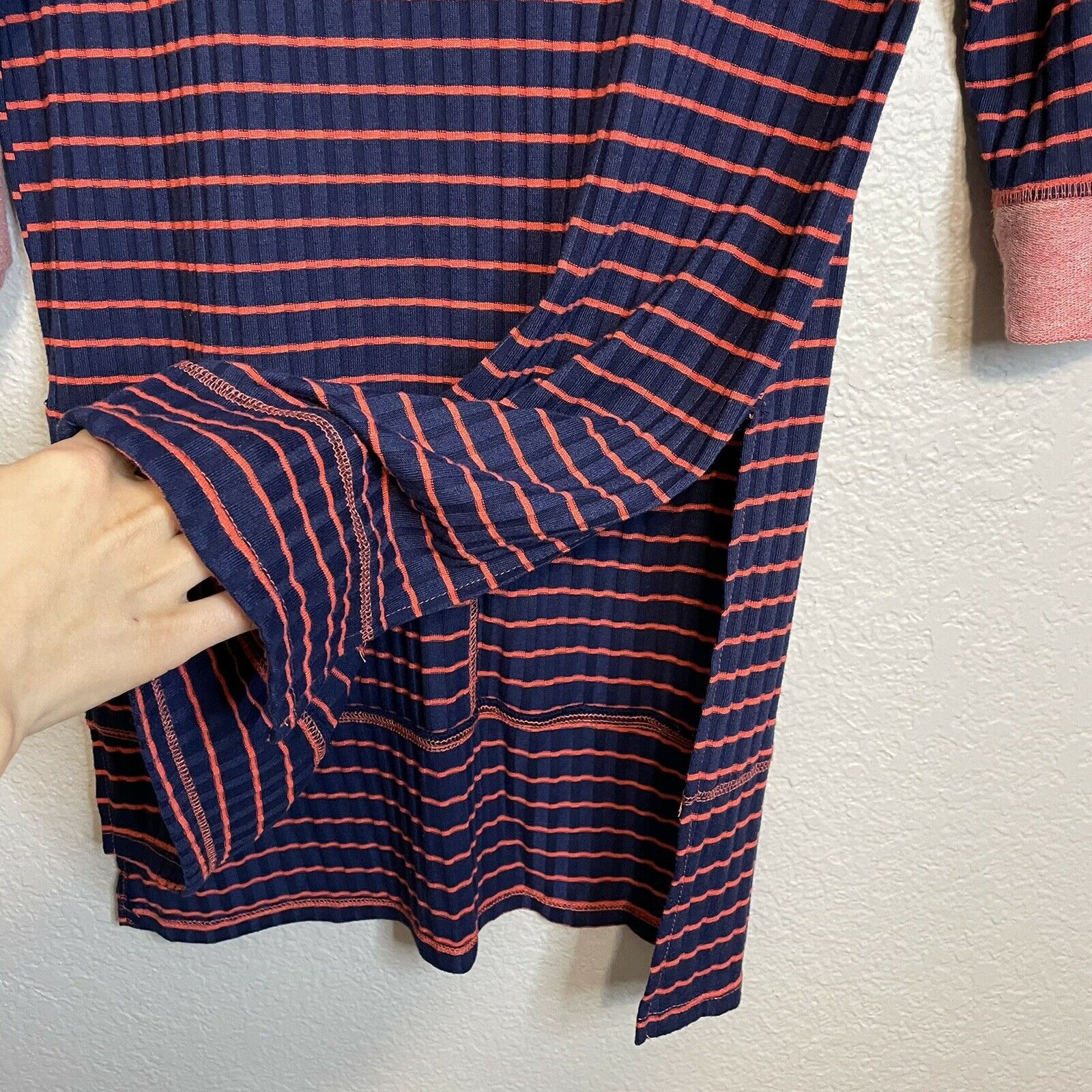 Striped Henley Tunic Top