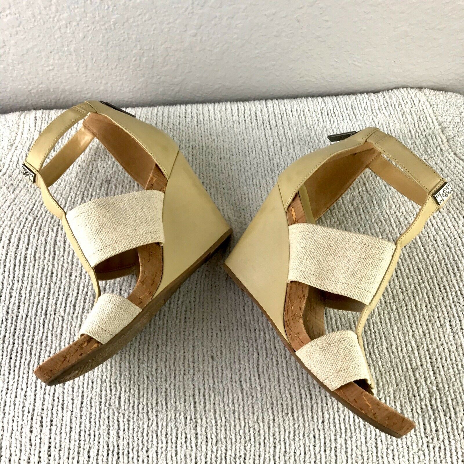 Canvas Strappy Wedge Sandals