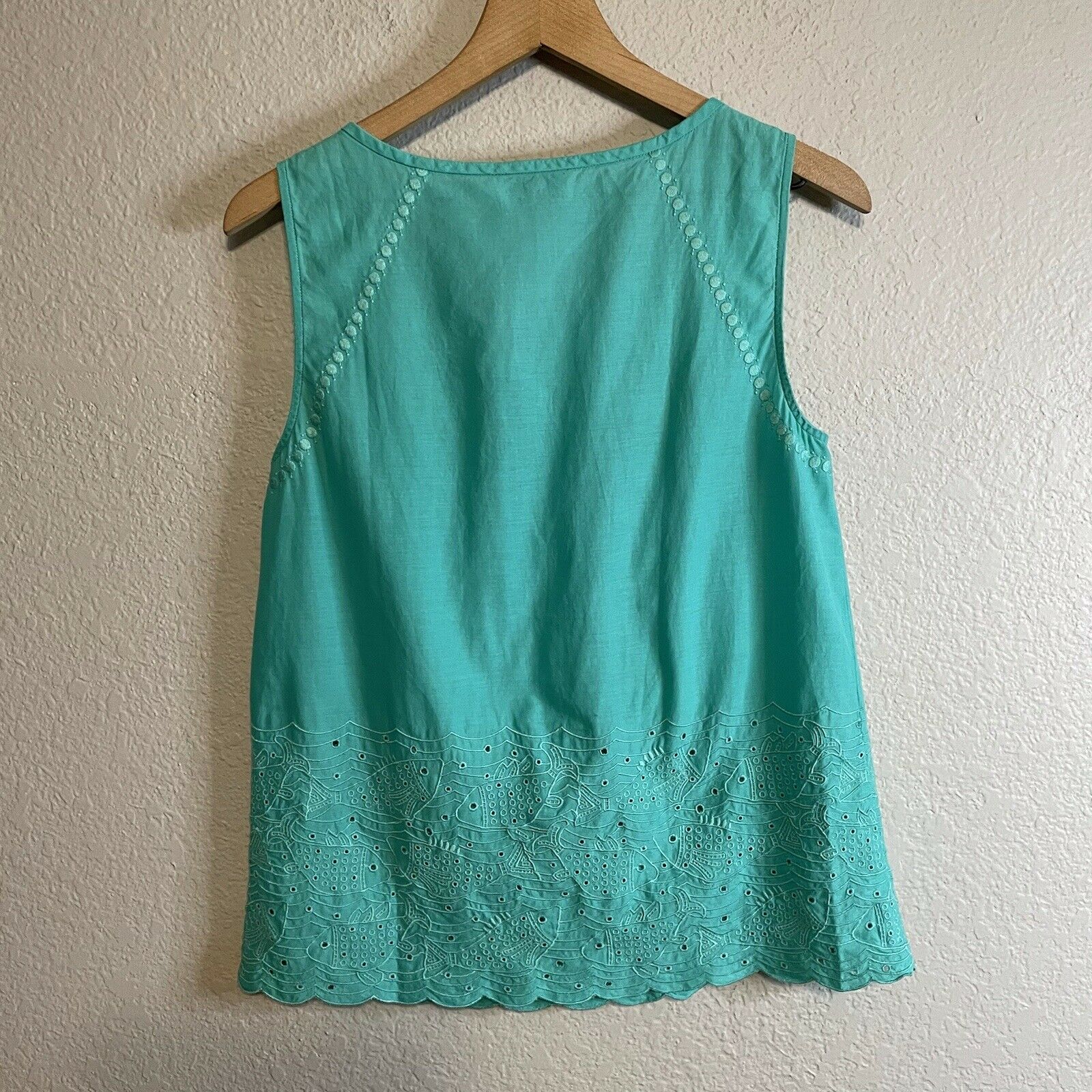 Fish Eyelet Sleeveless Top