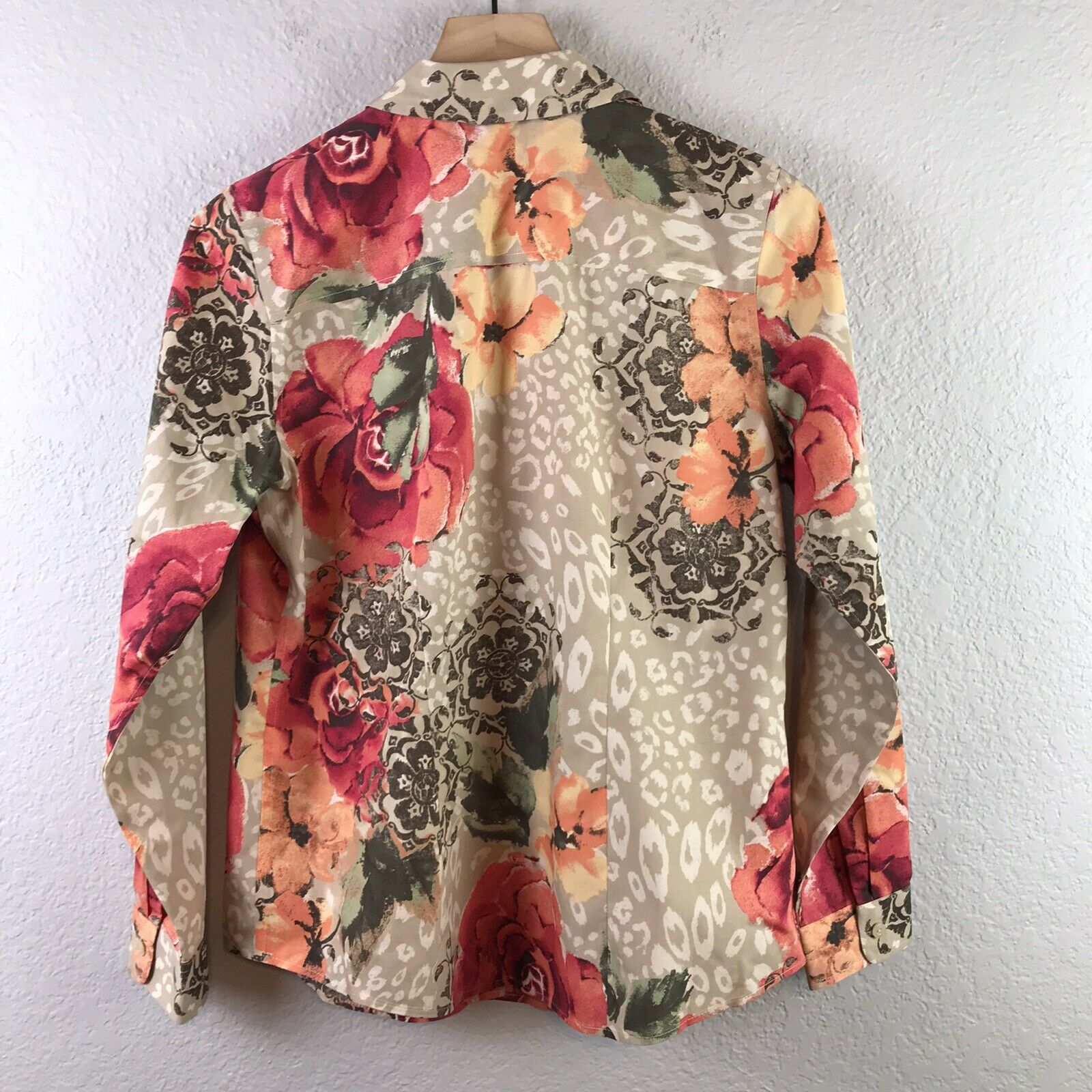 Floral Leopard Button Up Blouse