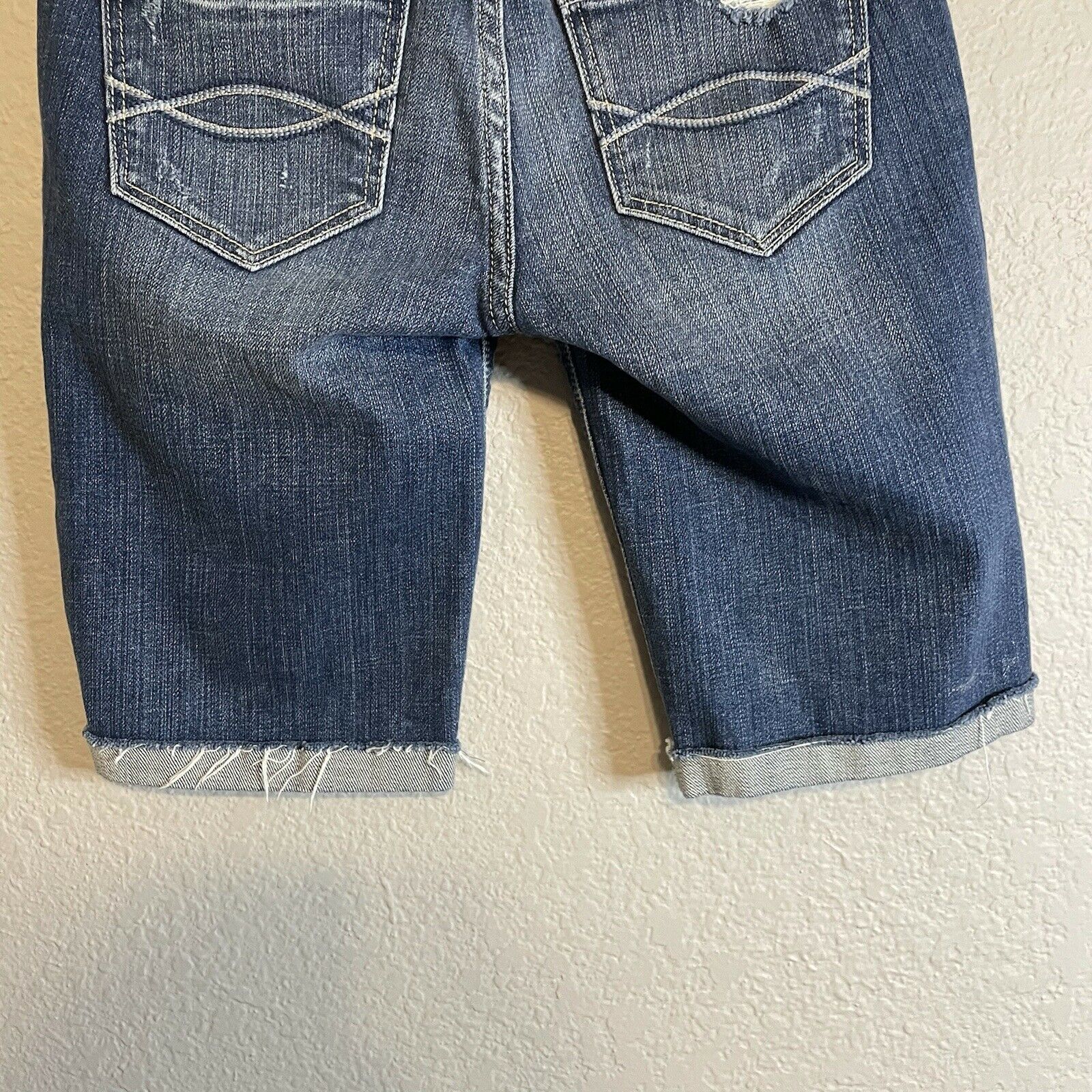 Distressed Bermuda Jean Shorts