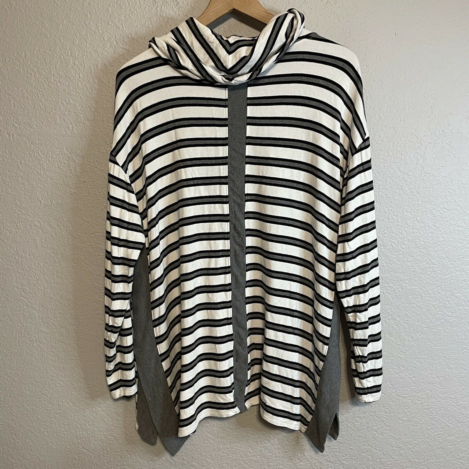 Striped Cowl Neck Sweater