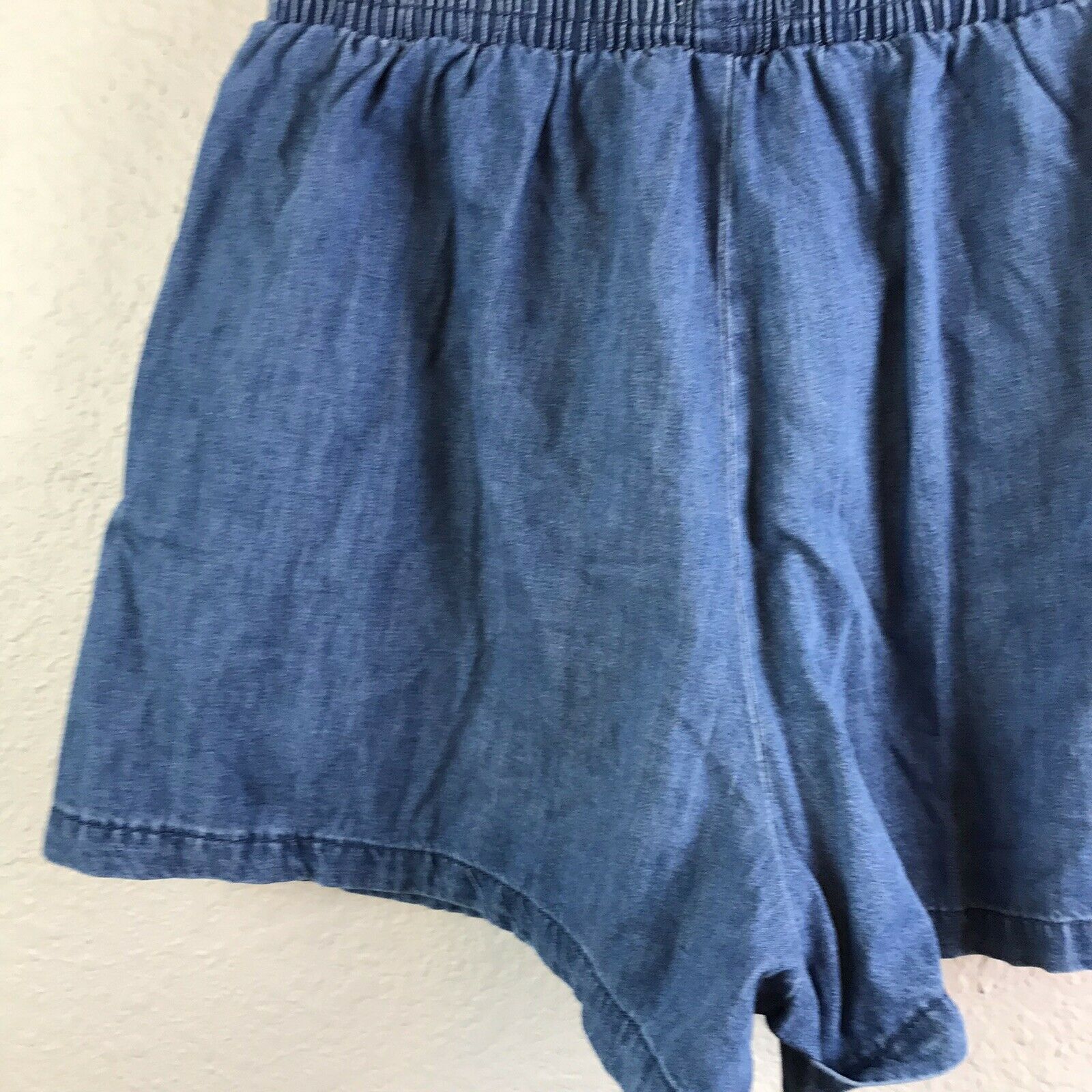 Chambray Smocked Waist Shorts