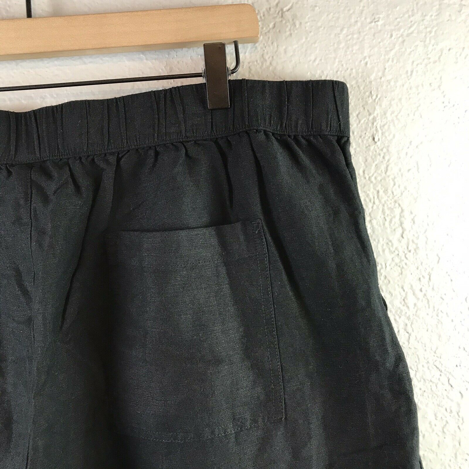 Elastic Waist Linen Blend Shorts