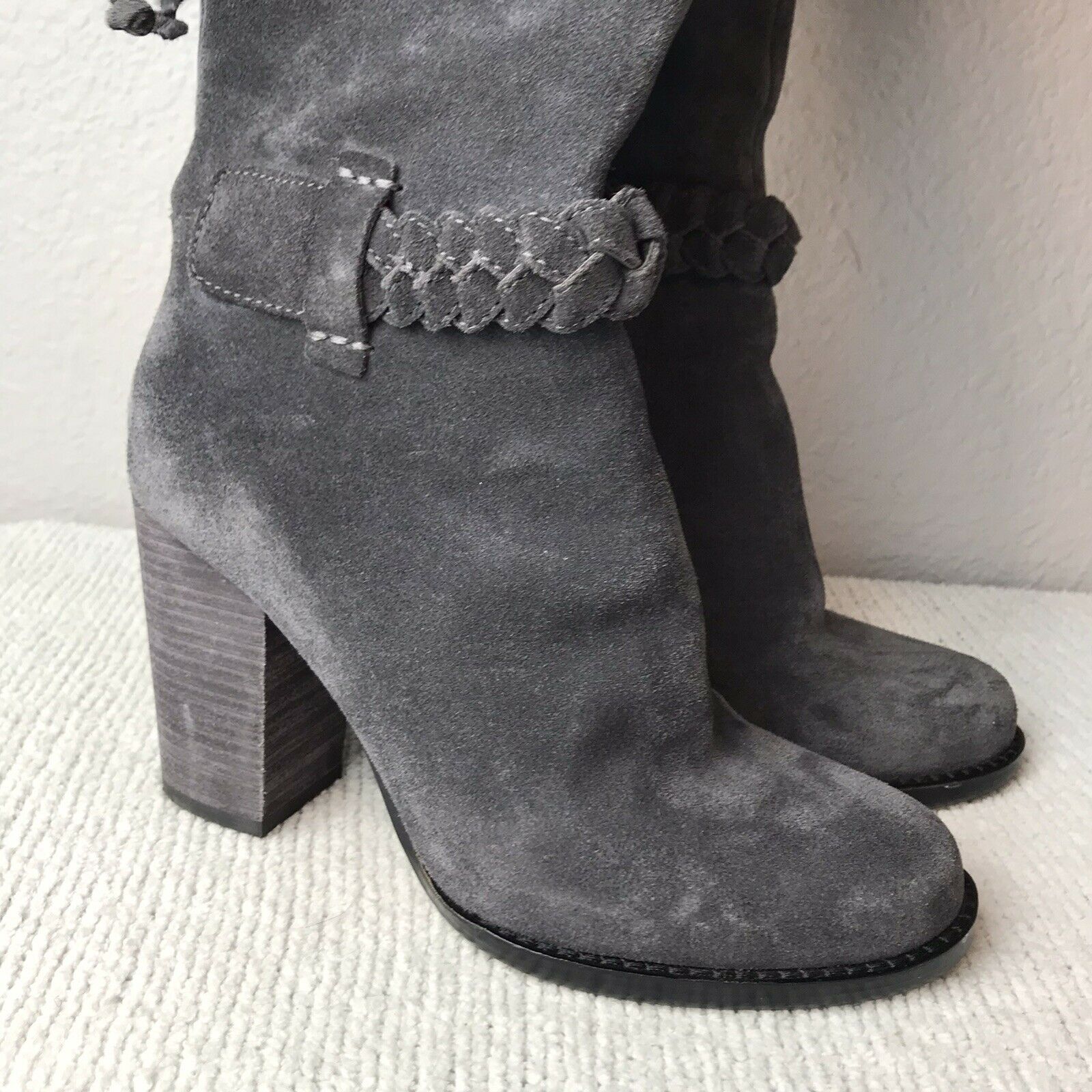 Braided Suede Tall Boots