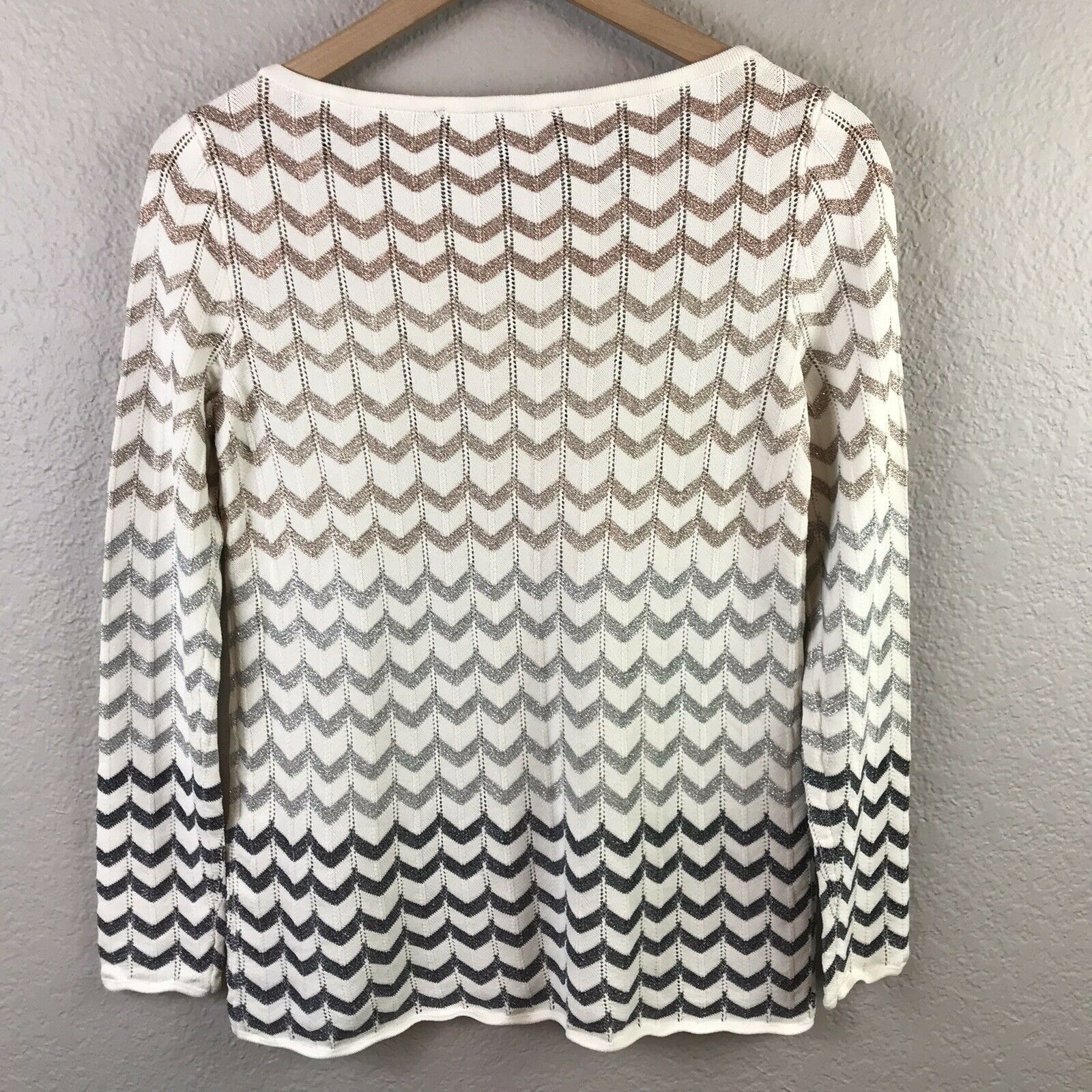 Metallic Chevron Knit Sweater