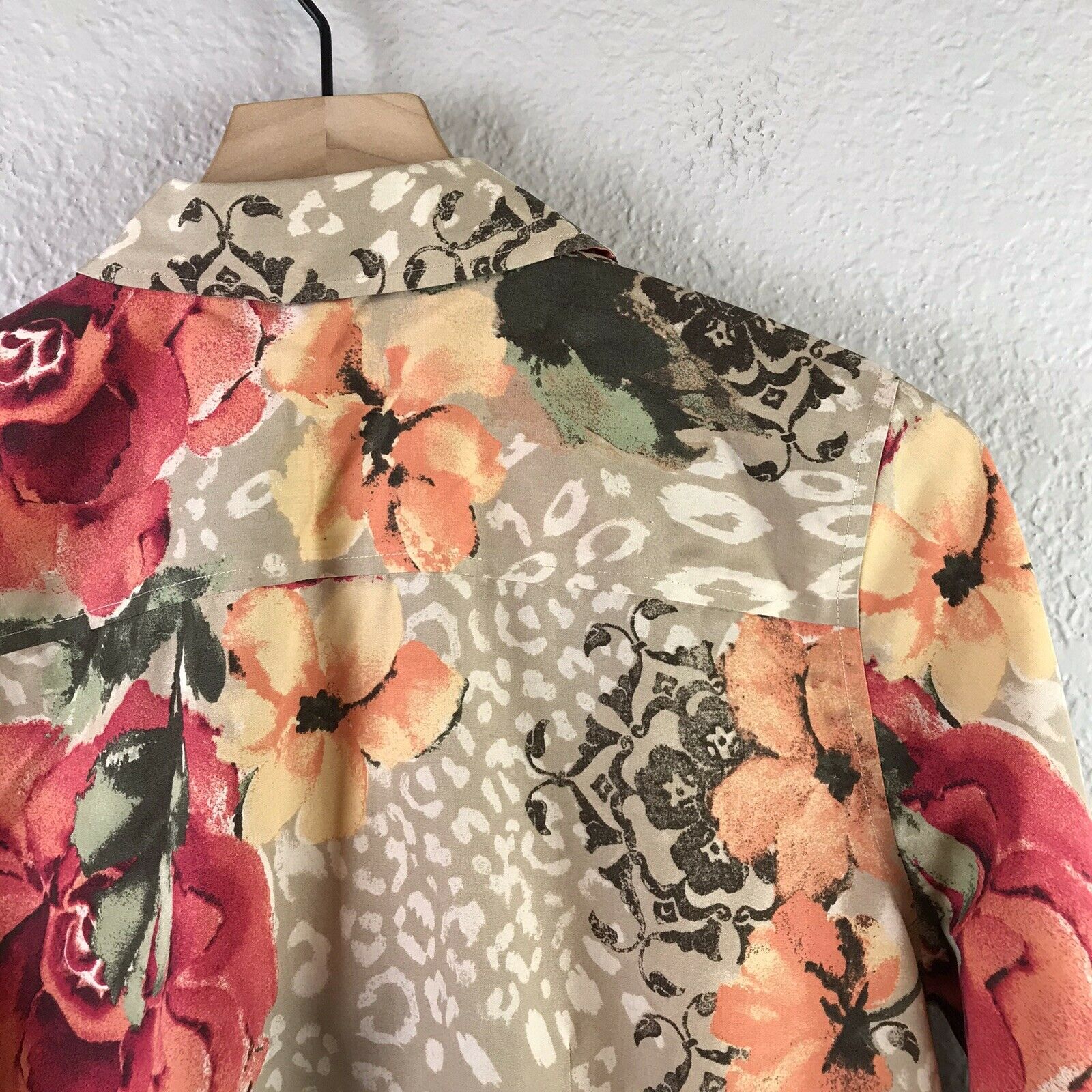 Floral Leopard Button Up Blouse