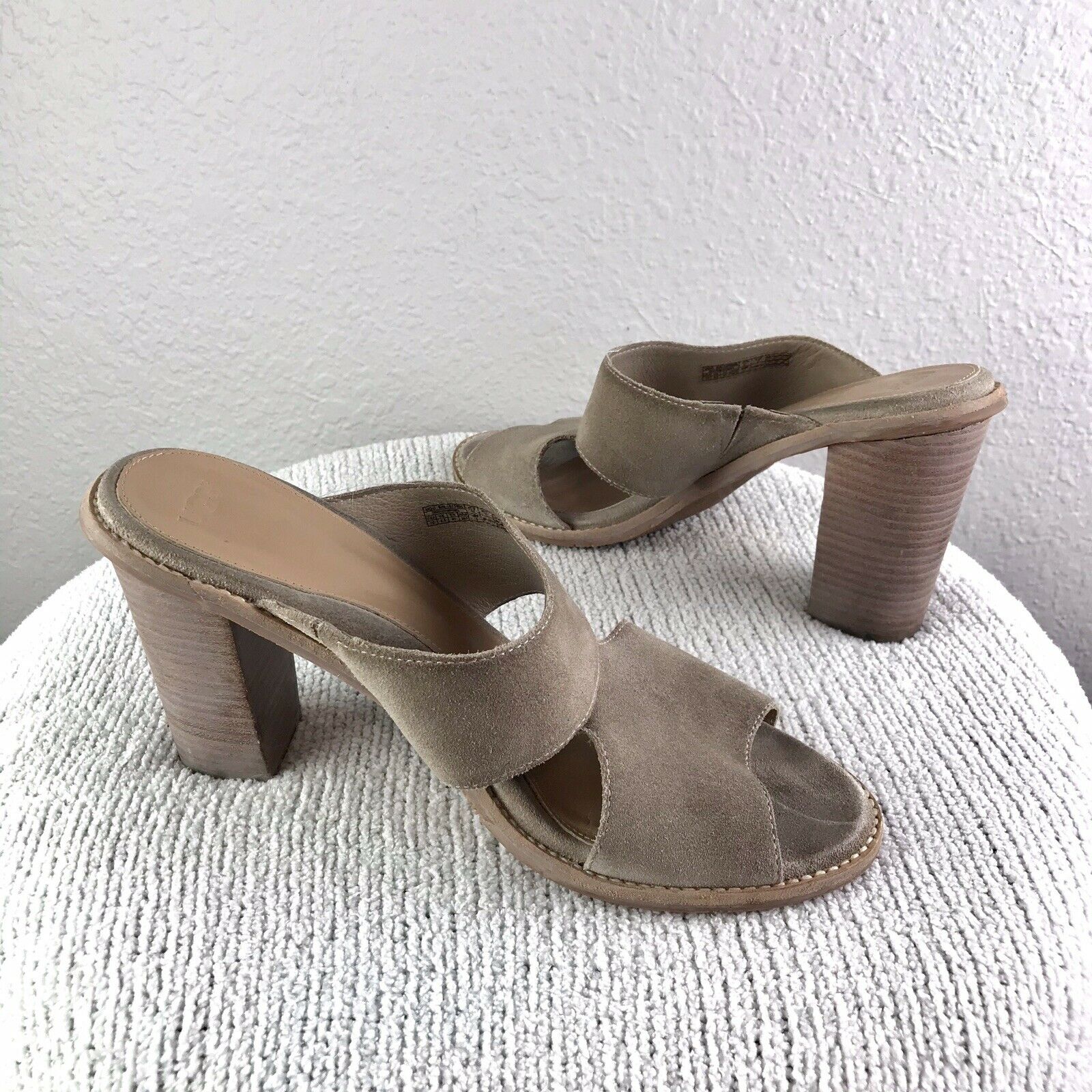 Suede Open Toe Stacked Heel