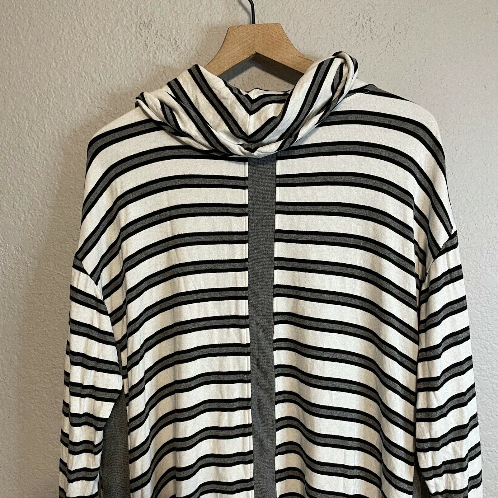 Striped Cowl Neck Sweater