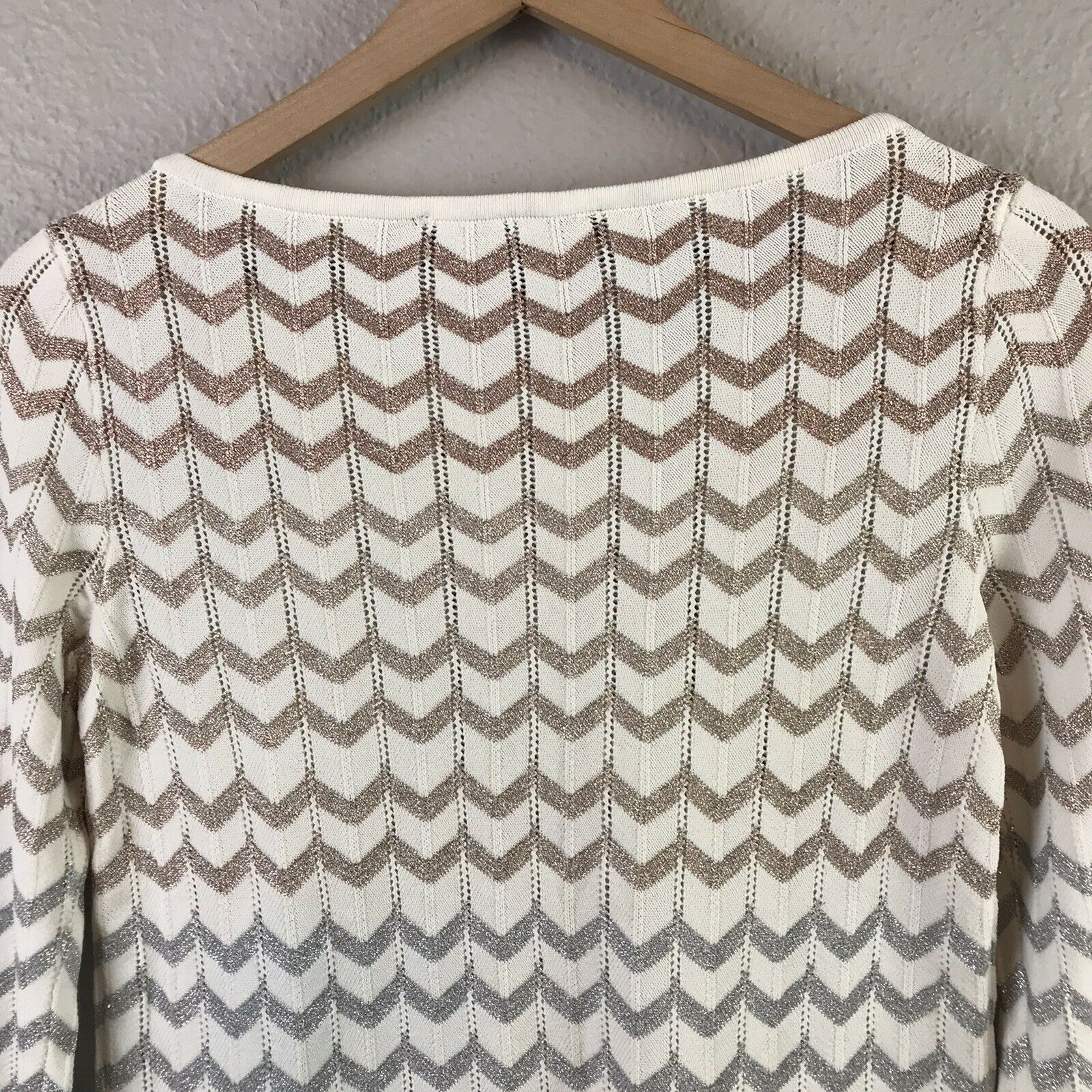 Metallic Chevron Knit Sweater