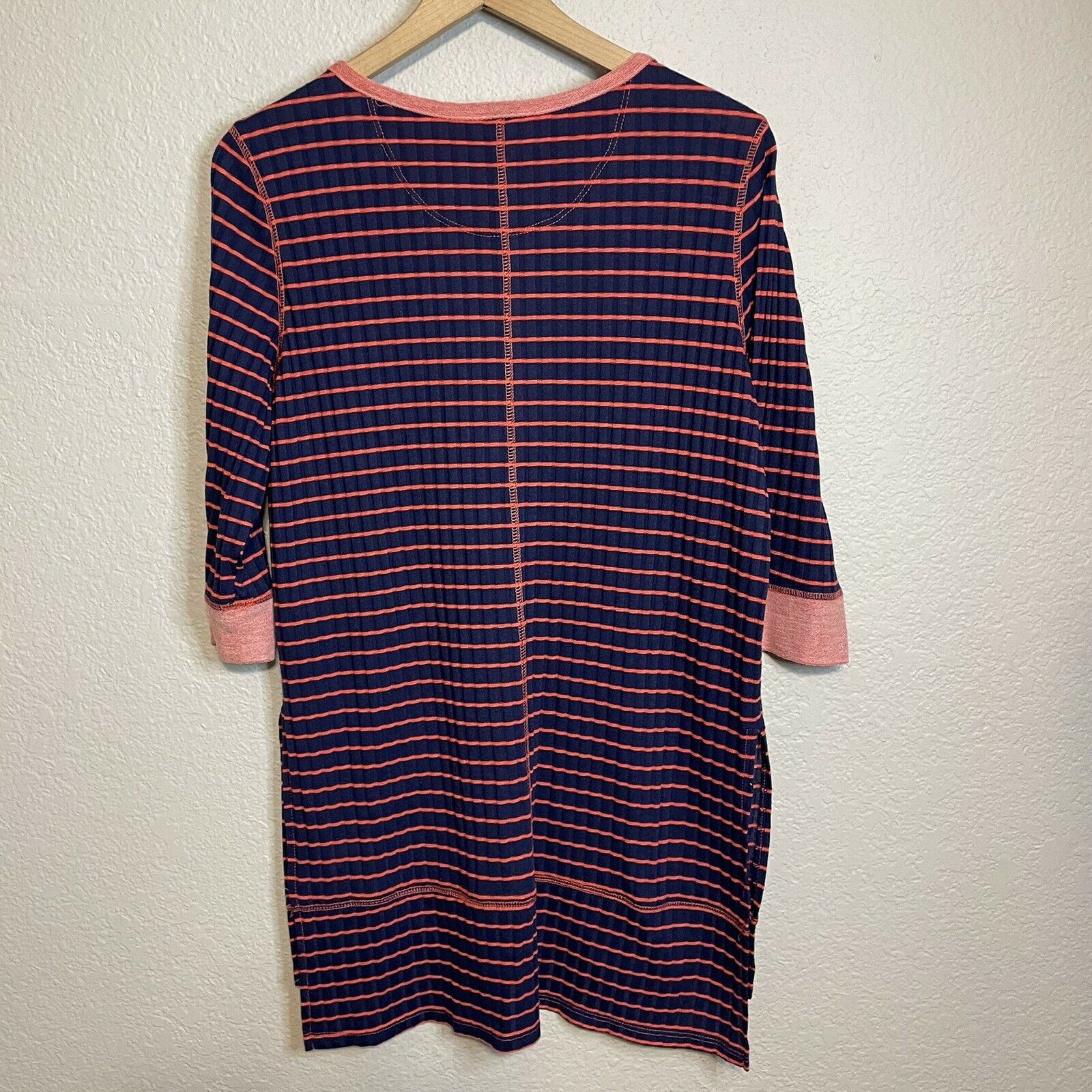 Striped Henley Tunic Top