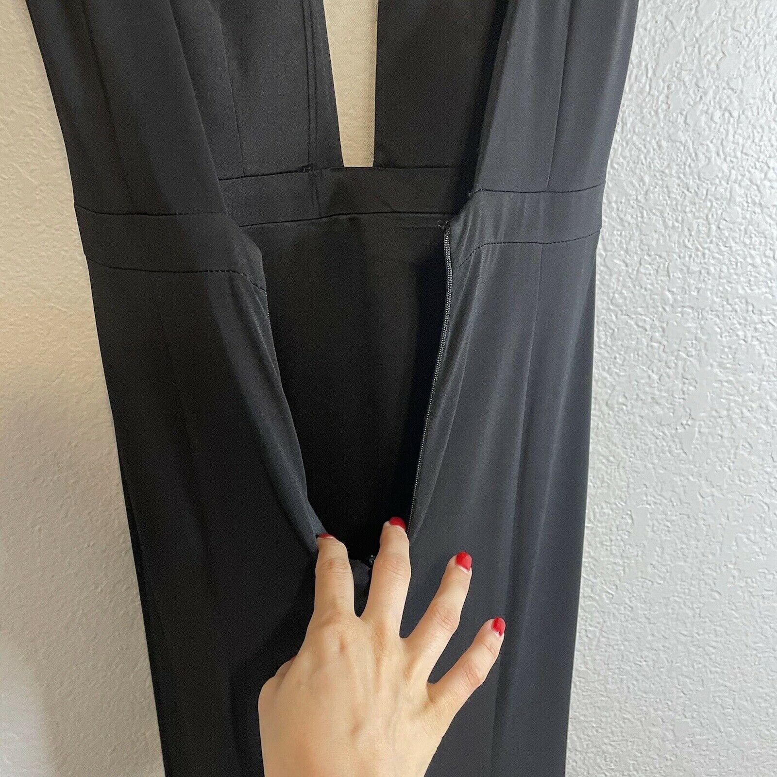 V-Neck Sheer Panel Maxi Formal Gown