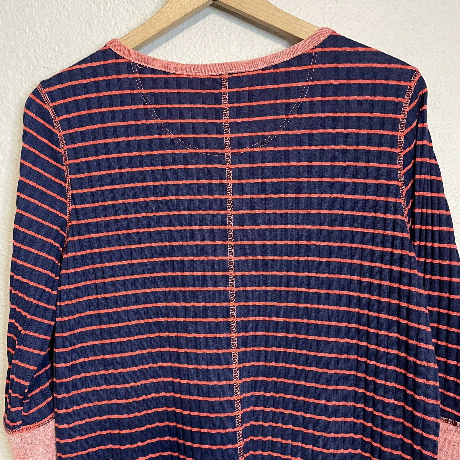 Striped Henley Tunic Top