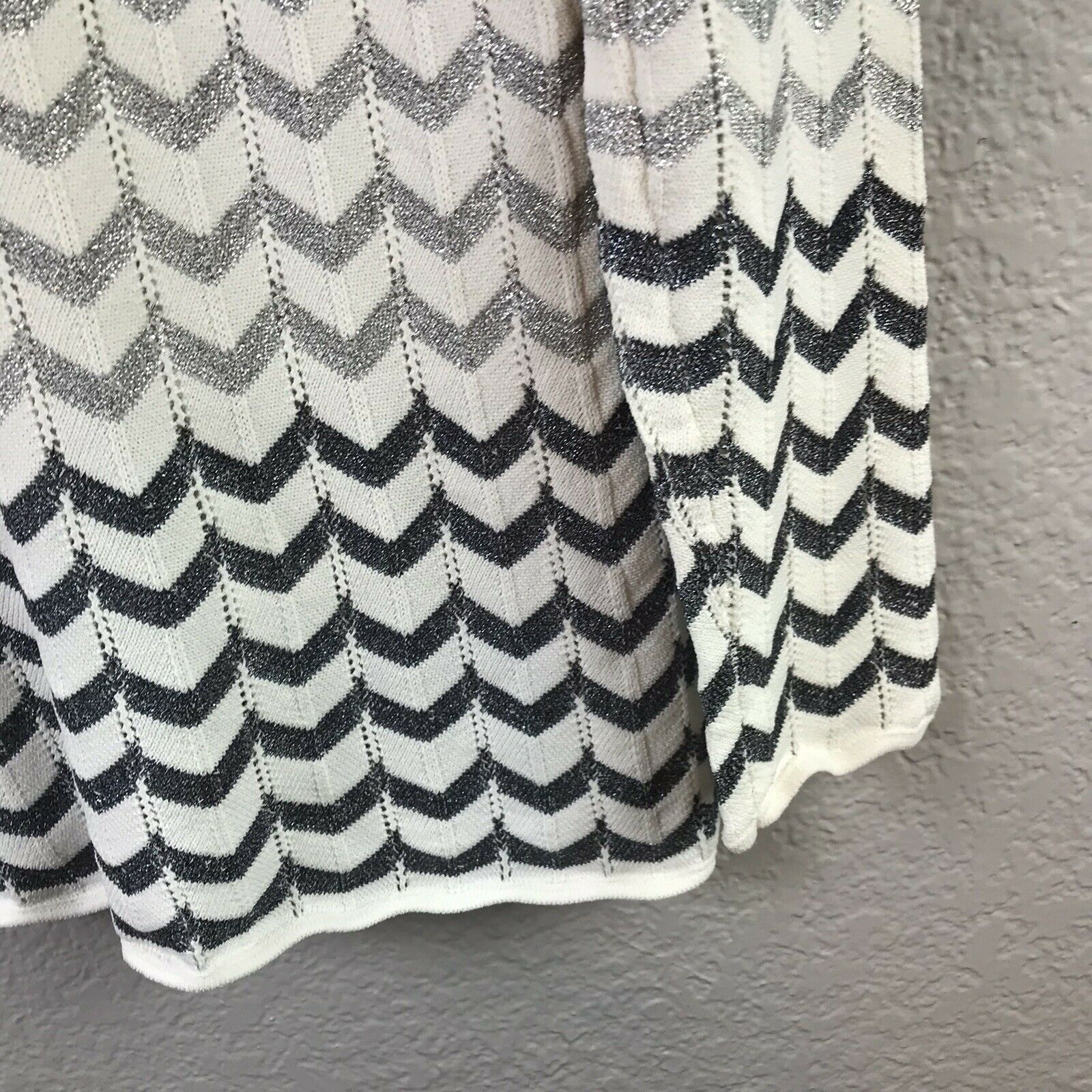 Metallic Chevron Knit Sweater